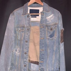 Men's zara custom distressed jacket